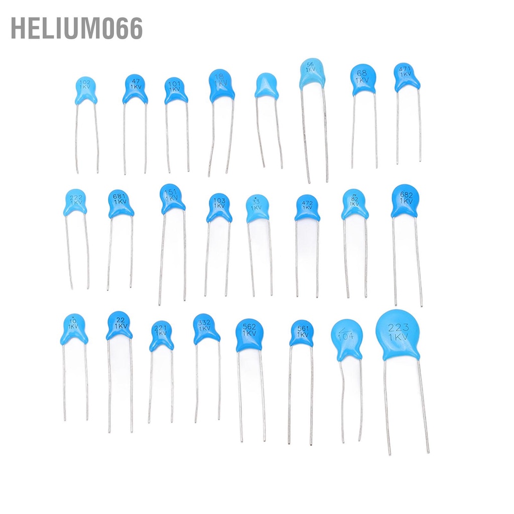 Helium066 Tụ gốm 700Pcs Bộ phân loại 24 giá trị điện áp cao 1KV cho TV Radio