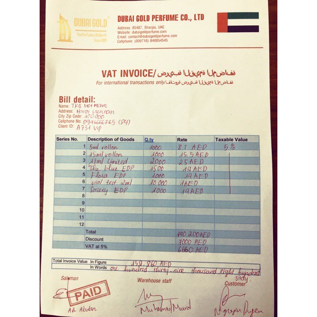 Tinh dầu nước hoa Dubai sỉ lẻ (chai 20ml và chai 3ml) | tinh dầu dubai | Thế Giới Skin Care