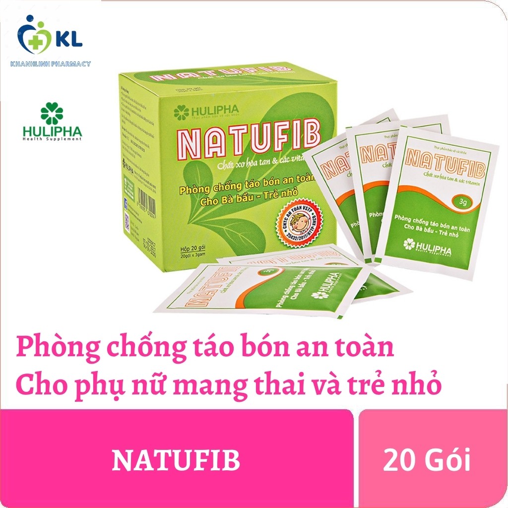 Natufib - Bổ sung chất xơ hỗ trợ và phòng táo bón cho trẻ em và phụ nữ mang thai (Hộp 20 Gói)