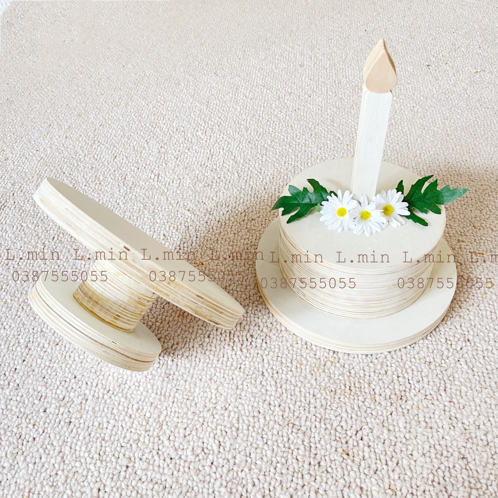SET BÁNH KEM GỖ KÈM NẾN