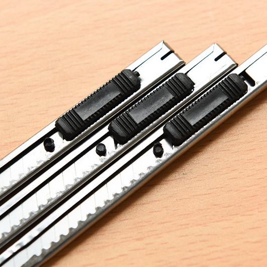 Dao rọc giấy, dao cắt giấy văn phòng mini cầm tay bằng thép không gỉ