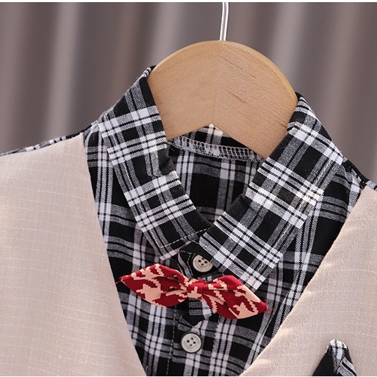 Set gile 3 món gồm áo sơ mi gile nơ quần cho bé trai 1 2 3 4 tuổi MINTSCLOSET Mint's Closet - TN3053 - TN3095