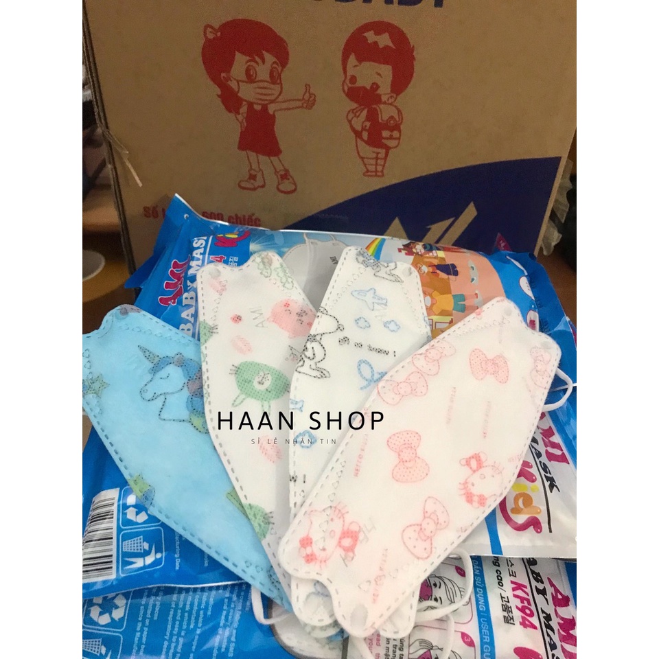 Combo 50c/100c Khẩu trang trẻ em KF94 kháng khuẩn công nghệ Hàn Quốc ( 1 túi 10c) (sz3-12t)