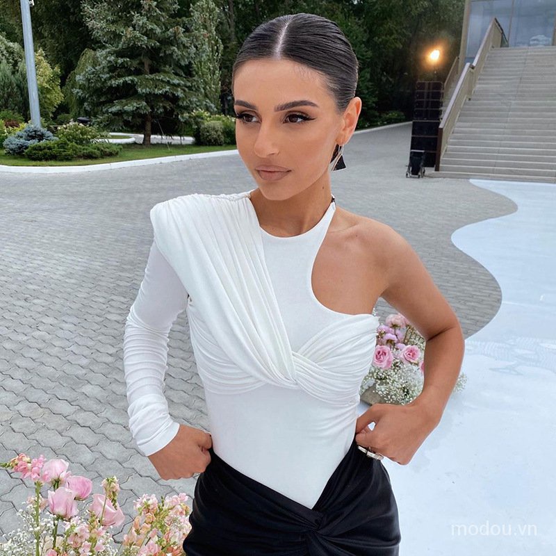 Bộ áo liền quần trễ vai dáng ôm thời trang cho bạn gái