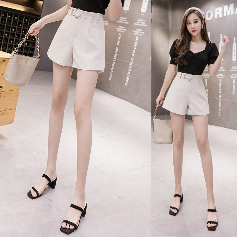 Quần sooc ngố 🍍 FREESHIP 🍍 Quần Short nữ cạp cao đai tròn ống suông dáng đẹp, chất xịn | BigBuy360 - bigbuy360.vn