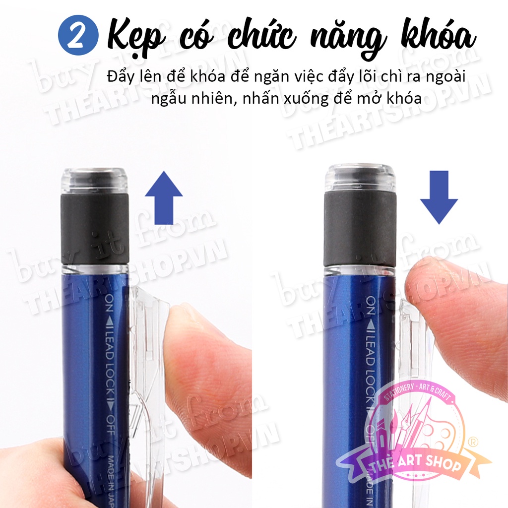 Bút chì cơ khí lắc đẩy ngòi TOMBOW Mono Graph cao cấp Nhật Bản ngòi 0.3mm/0.5mm THEARTSHOP