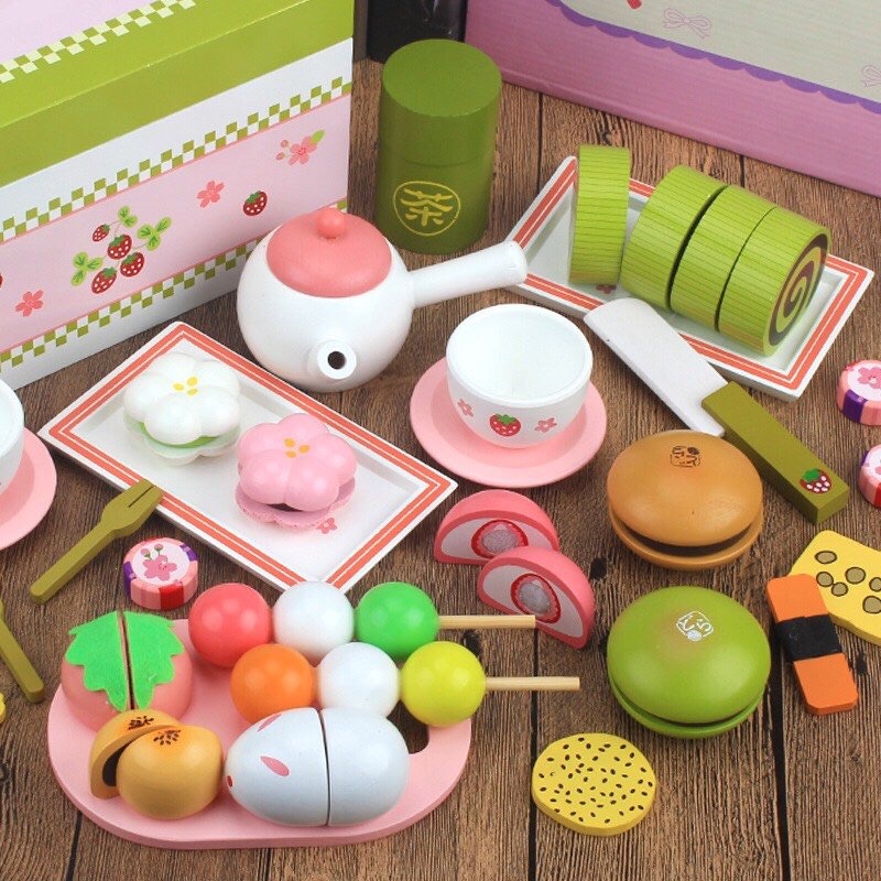 Bộ đồ chơi tiệc trà, bánh bằng gỗ Mother Garden 🍓🍃