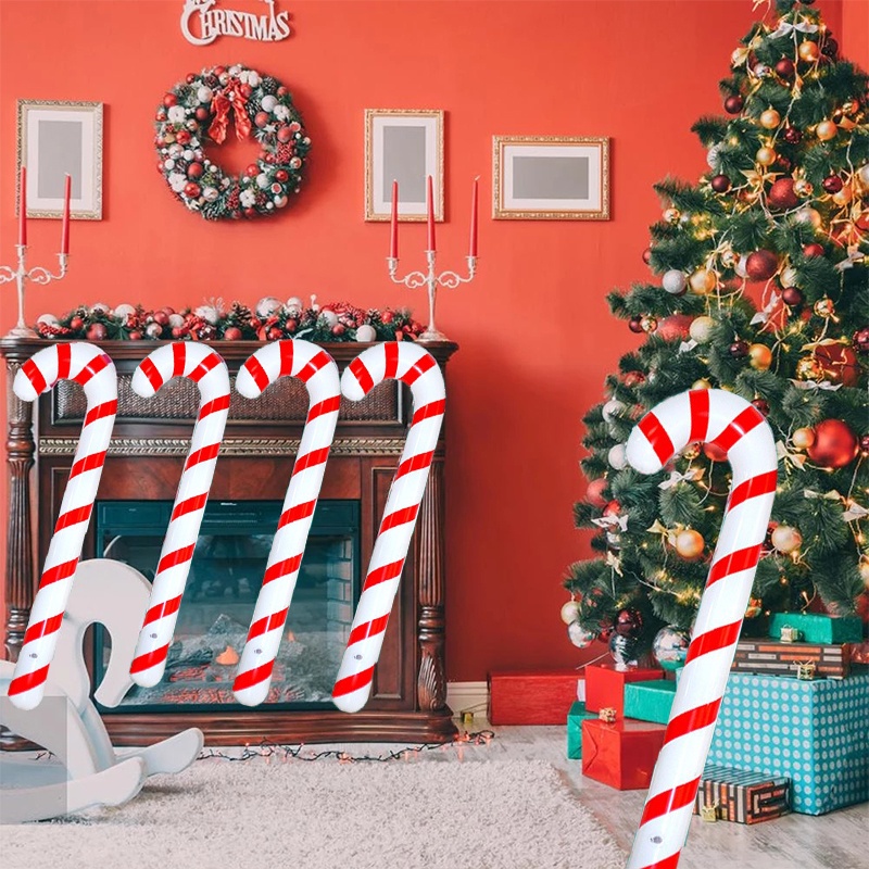 Bong bóng PVC hình kẹo lollipop 90cm dùng trang trí cây thông Giáng Sinh