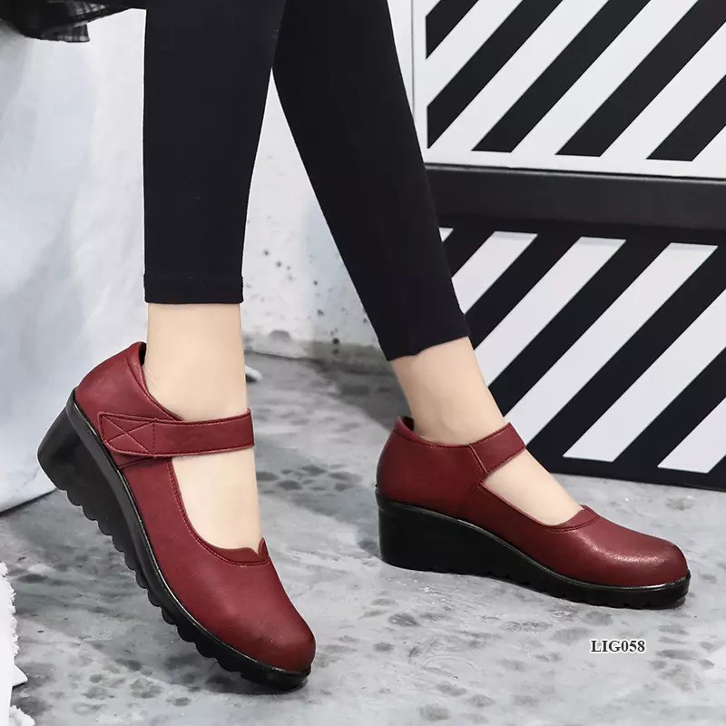 Giày da, Giày hài có quai cổ chân Hàn Quốc tôn dáng, siêu nhẹ, đi êm cho nữ đi chơi, đi làm  - LIG058