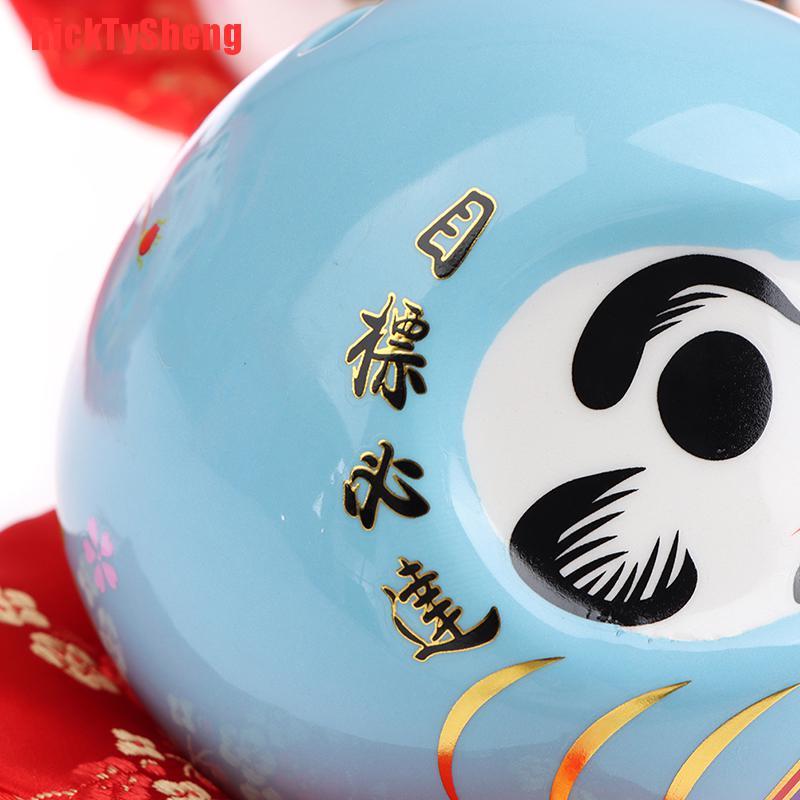 Ống Heo Tiết Kiệm Hình Búp Bê Daruma May Mắn Bằng Gốm Sứ Phong Cách Nhật Bản