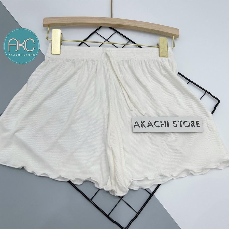 Quần short nữ thun xòe trơn, quần đùi nữ đẹp cạp chun vải tăm thái mịn mát co giãn thỏa mái AKACHI – QD02 | BigBuy360 - bigbuy360.vn