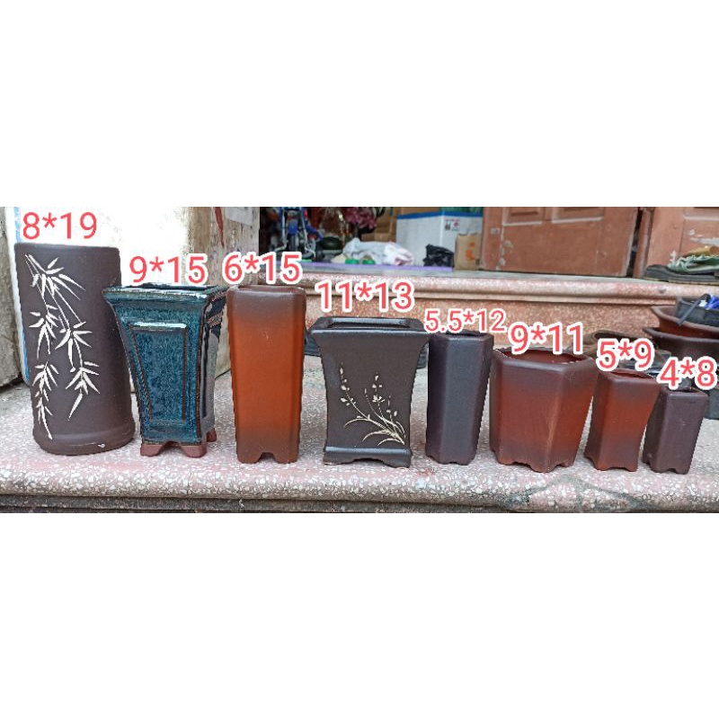 combo 8 chậu ống thác đổ bonsai(có thể thay đổi màu do đợt SX)