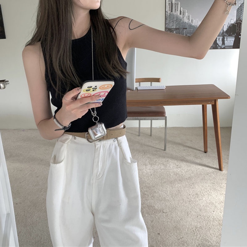 Áo dệt kim IELGY  sát nách dáng ôm thời trang cho nữ