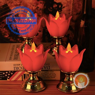 Nến hoa sen điện tử liền đế [LẮP SẴN PIN]