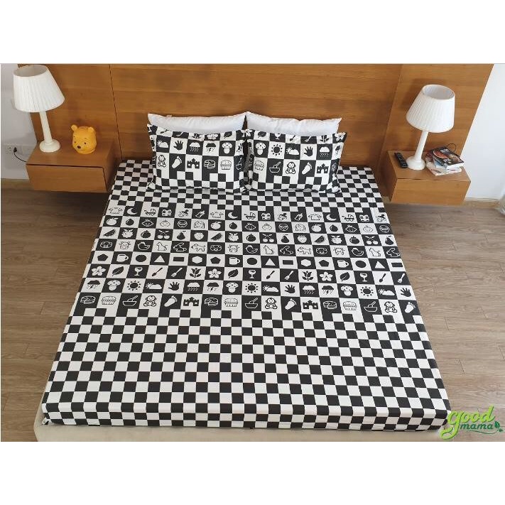Ga chống thấm cao cấp Goodmama, Drap giường cotton cho bé nằm trực tiếp không nóng bí, dễ dàng vệ sinh
