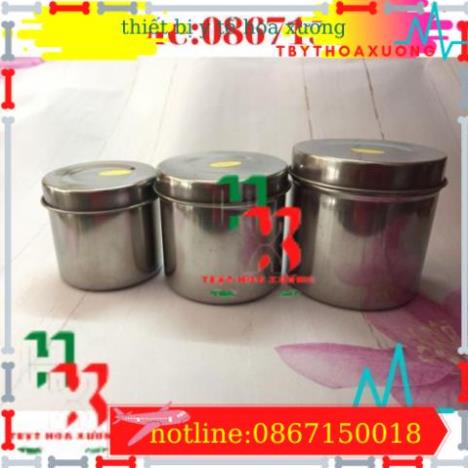 Hũ Đựng Bông Cồn Y Tế- Inox 304