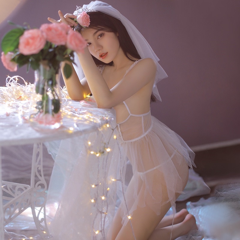 Mã FM7709 - Váy Cô Dâu Kèm Vương Miệng Gắn Đá Cao Cấp + Trang Phục Hoá Trang - Đầm Voan Quyến Rũ - Cosplay Sexy | WebRaoVat - webraovat.net.vn