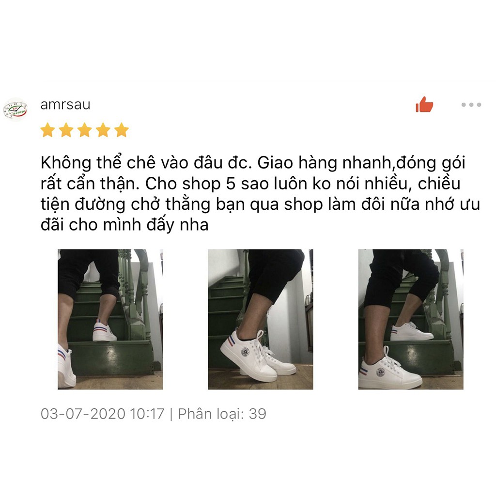 Giày thể thao sneaker nam THEDAPPERMAN TDM7635 chất liệu da, đế cao su nhiệt, siêu êm, phù hợp chạy bộ, màu trắng gót đỏ