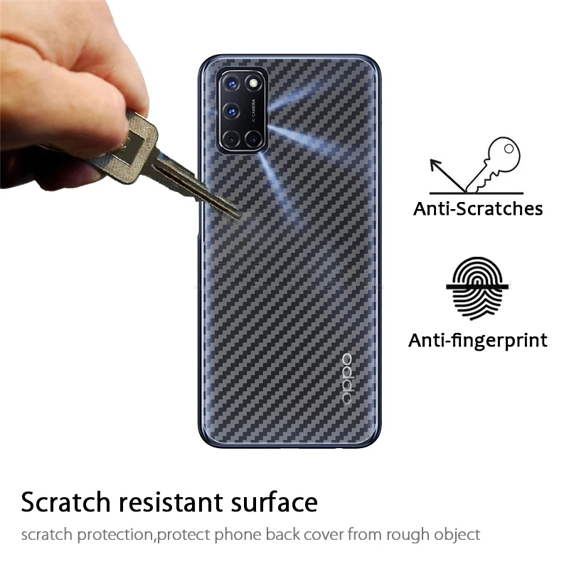 Dán Lưng Điện Thoại Cacbon Chống Vân Tay Cho OPPO A96 A77 A77s A76 A74 A57 A54 A94 A73 A93 A53 A32 A52 A92 A16 A16s A15 A12 A31 A5 A9 2020 A3S A5S 5G 4G 2022