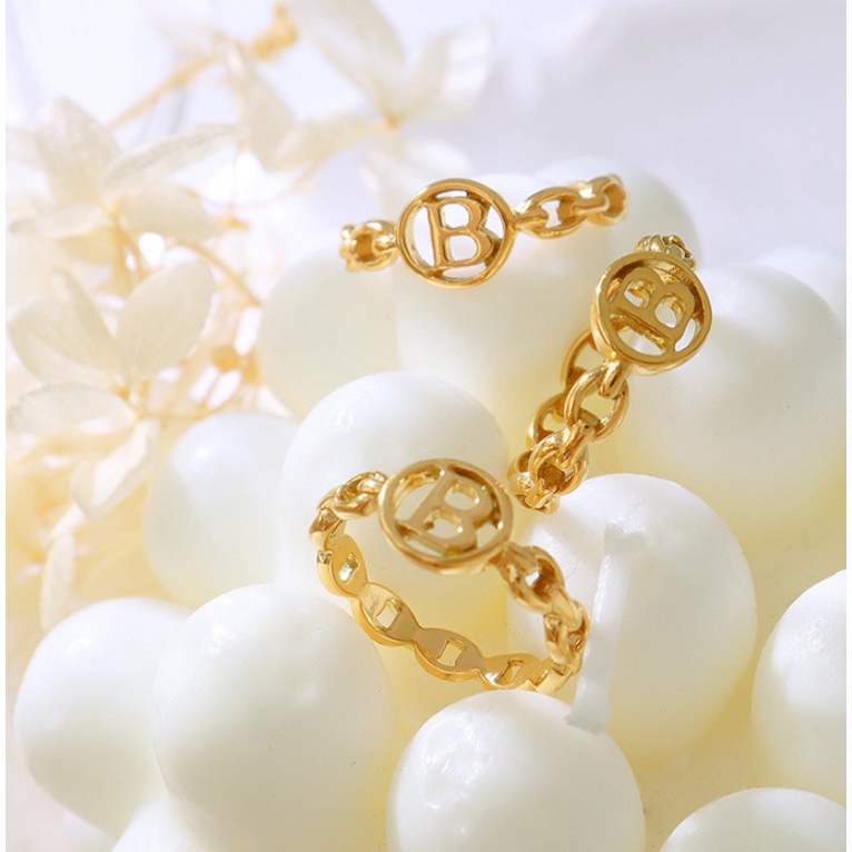 Nhẫn Nữ Titan Ko Han Rỉ Kiểu Xích Chữ B TT 4033