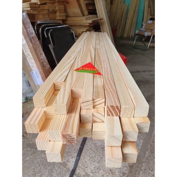 Thanh gỗ thông vuông 2cm ,dài 1m dùng làm nẹp, đóng chuồng thú cưng, làm khung viền,trang trí nhà cửa,chế DIY