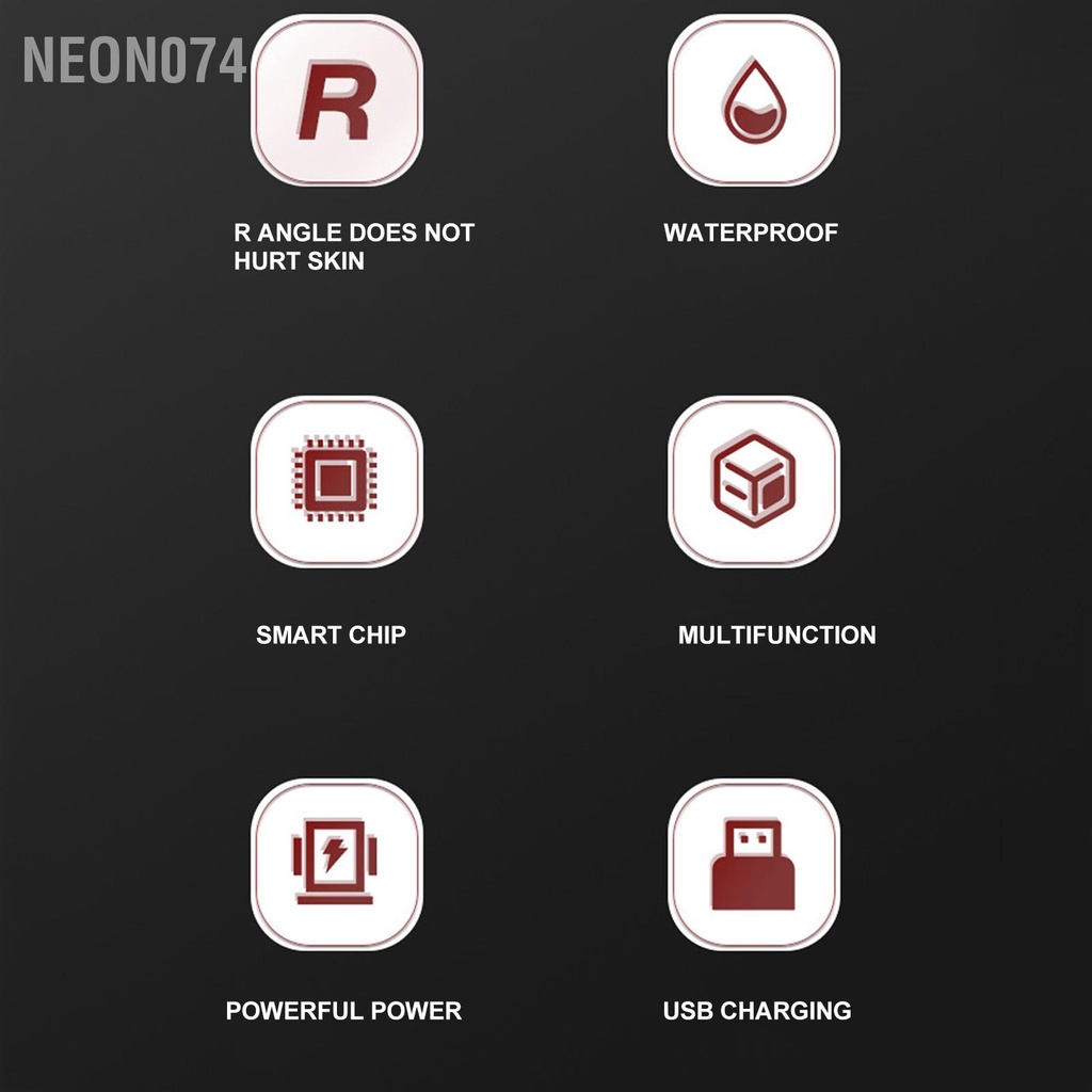 Neon074 6 trong 1 Máy tỉa râu điện không dây Bộ dụng cụ chải tóc chuyên nghiệp thấm nước cho nam giới