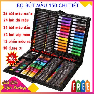 Hộp màu 150 chi tiết (nhập khẩu), bộ màu vẽ đa năng 150 màu, hộp bút chì màu, bút vẽ bộ màu vẽ đa năng cho bé