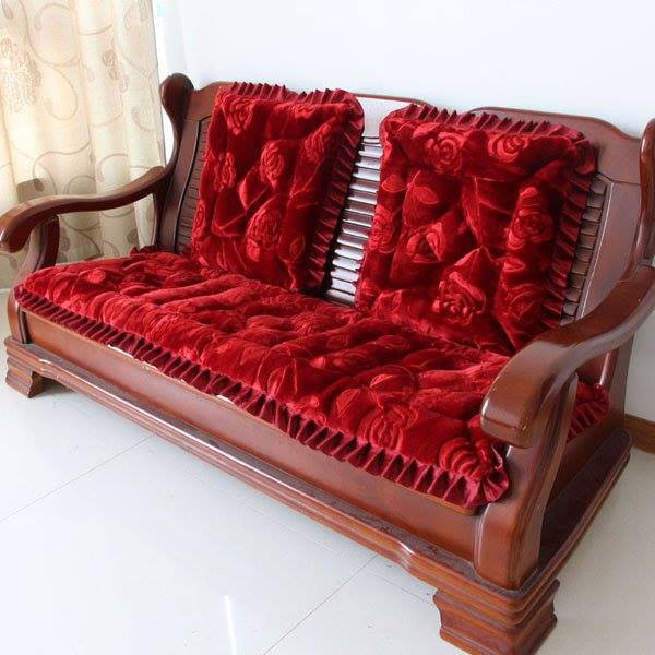 Bộ thảm ghế nhung vân hoa nổi