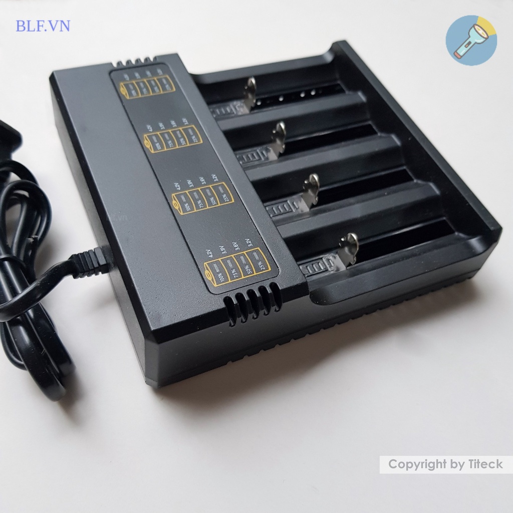 Bộ sạc 4 pin MS-484AX 3,7V- 4A  tốc độ sạc nhanh 21700 26650 18650