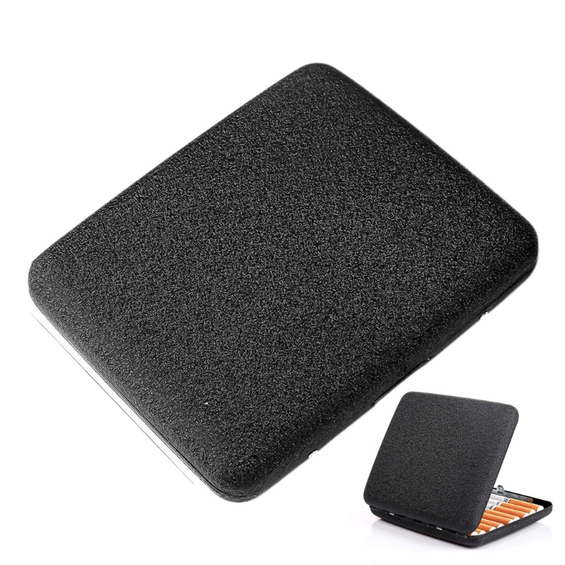 Vonl black matte cigarette for case metal clamshell cigarette box for creative cigare