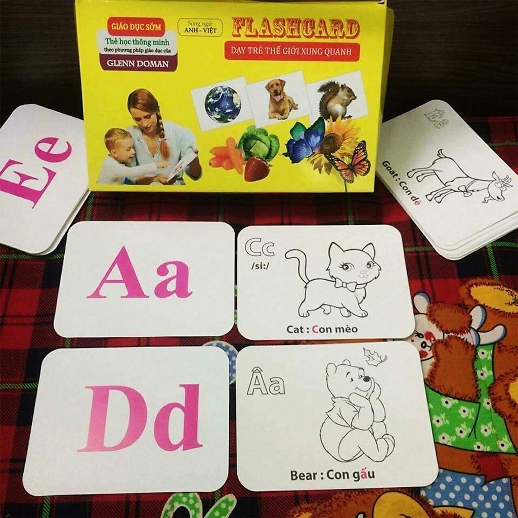 Thẻ học thông minh Flash Card song ngữ Anh -Việt dạy trẻ thế giới xung quanh
