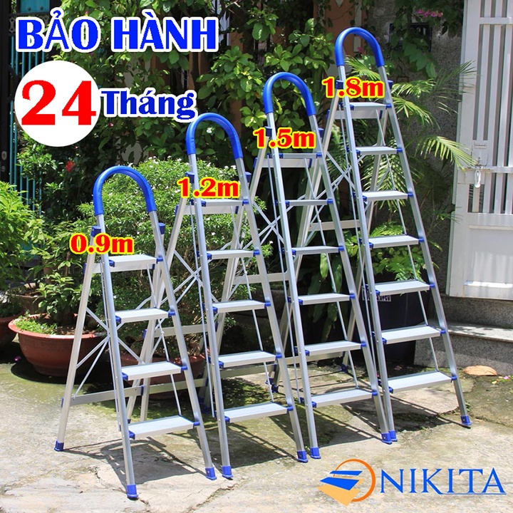 Thang nhôm ghế tay vịn Nikita - DL04, DL05, DL06, DL07 -  0.9m - 1,2m - 1.5m - 1.8m