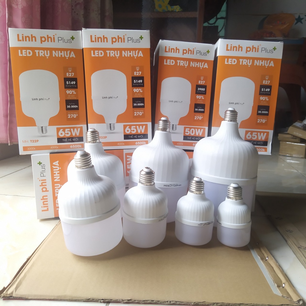 Bóng  đèn LED trụ 10W 15W 20W 30W 40W 50W 65W 5W Linh Phi Plus siêu sáng tiết kiệm điện BẢO HÀNH 6 THÁNG