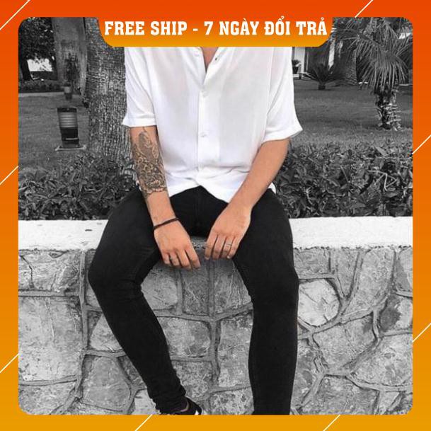 áo sơ mi form rộng tay lỡ nam nữ hàn quốc unisex | BigBuy360 - bigbuy360.vn