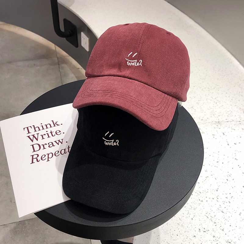 Mũ lưỡi trai họa tiết mặt cười phong cách hip hop cá tính thời trang