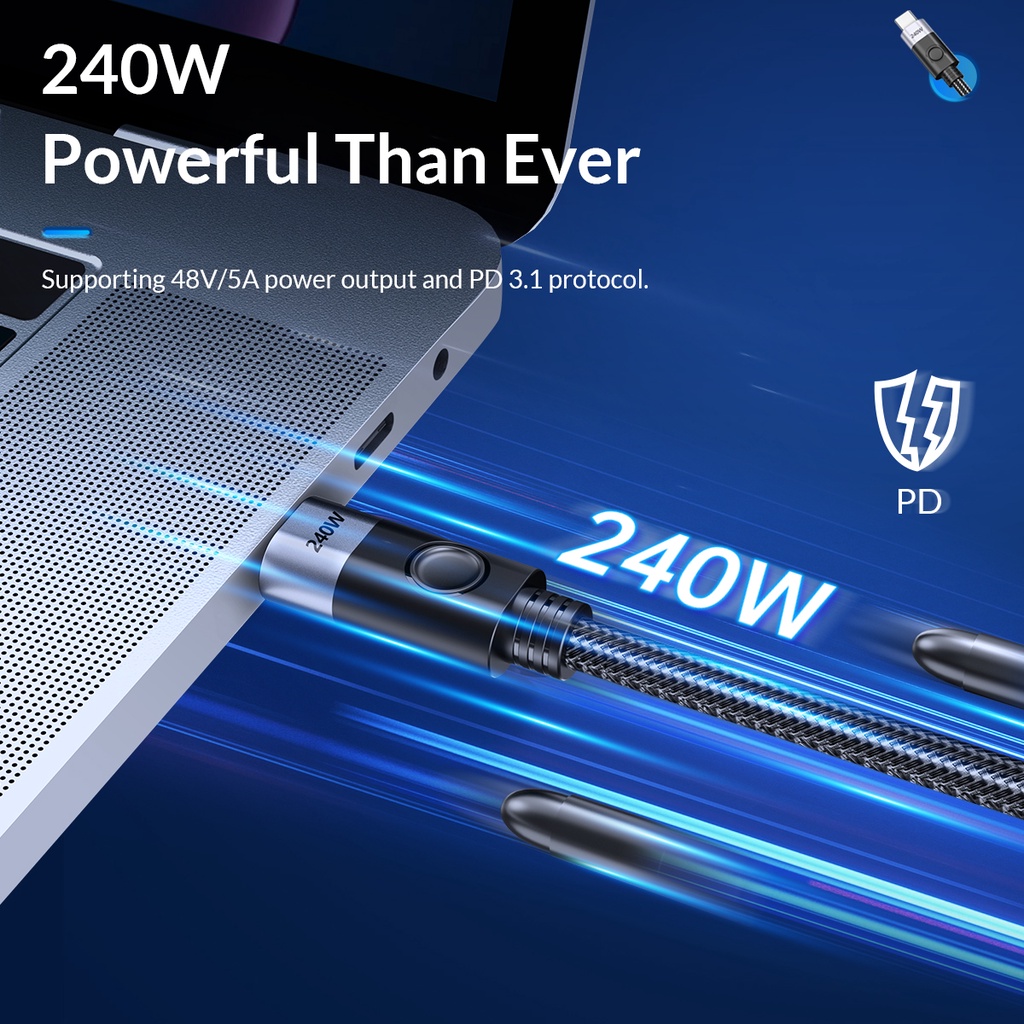 Dây Cáp Sạc Nhanh ORICO USB C Sang USB C 240W 100CM PD 3.1 Type C 48V 5A Cho Samsung Galaxy S22 A10 Note