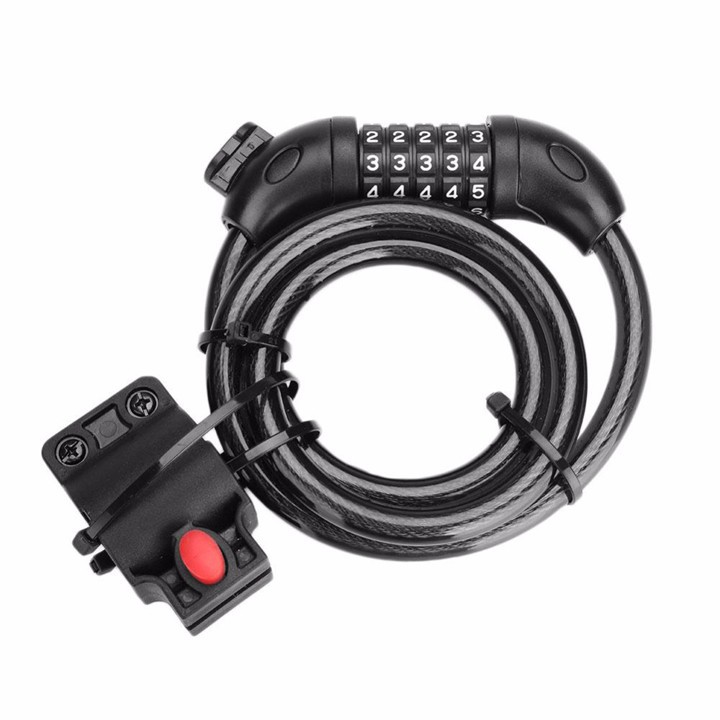 Khóa dây 5 số đổi mã cao cấp cho xe đạp