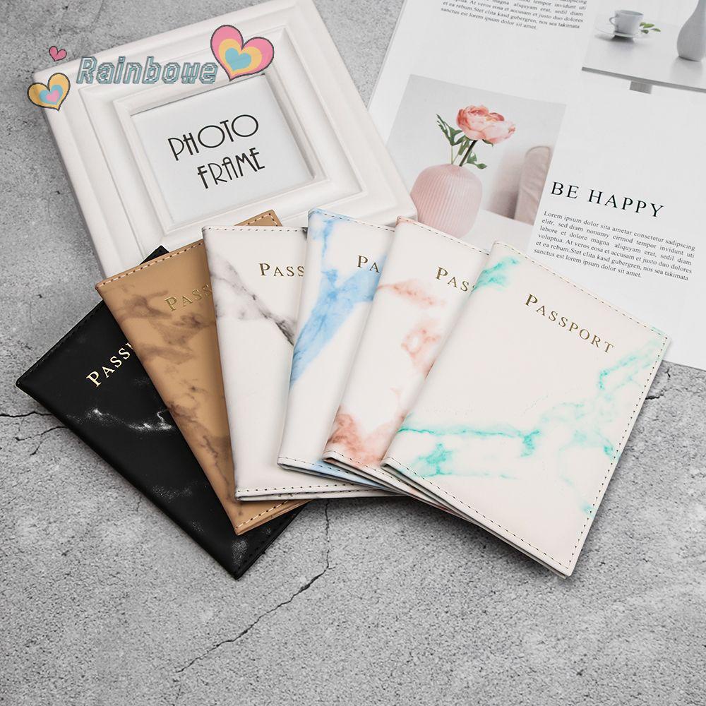 Passport Cover Travel Cover Case PU Ticket  Bag Protector Credit Card Holder Waterproof ID Case Marble Pattern Universal World Unisex Passport Holder