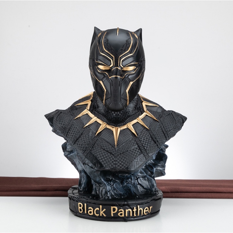 TƯỢNG BLACK PANTHER THẠCH CAO 36CM ĐEN VÀNG