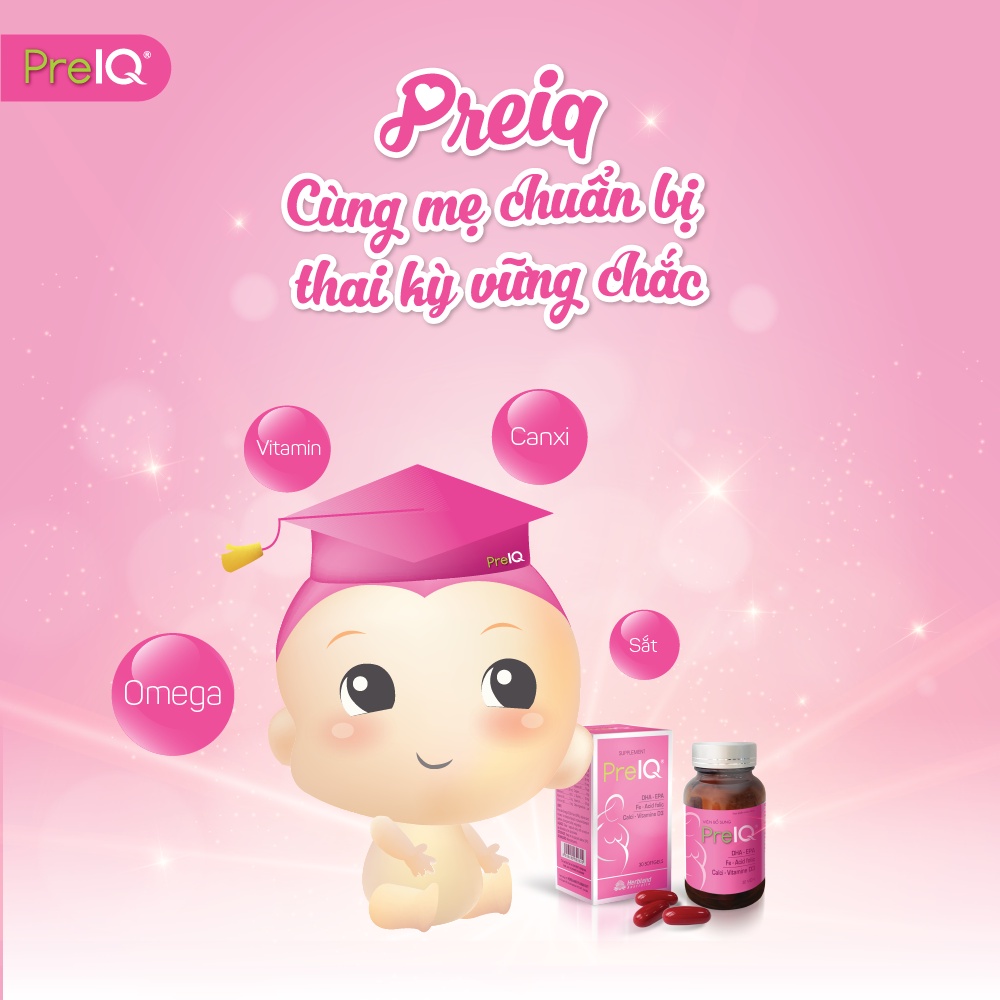 Viên Uống Bổ Bầu PreIQ Gold  - Bổ sung vitamin và khoáng chất cho phụ nữ có thai & cho con bú