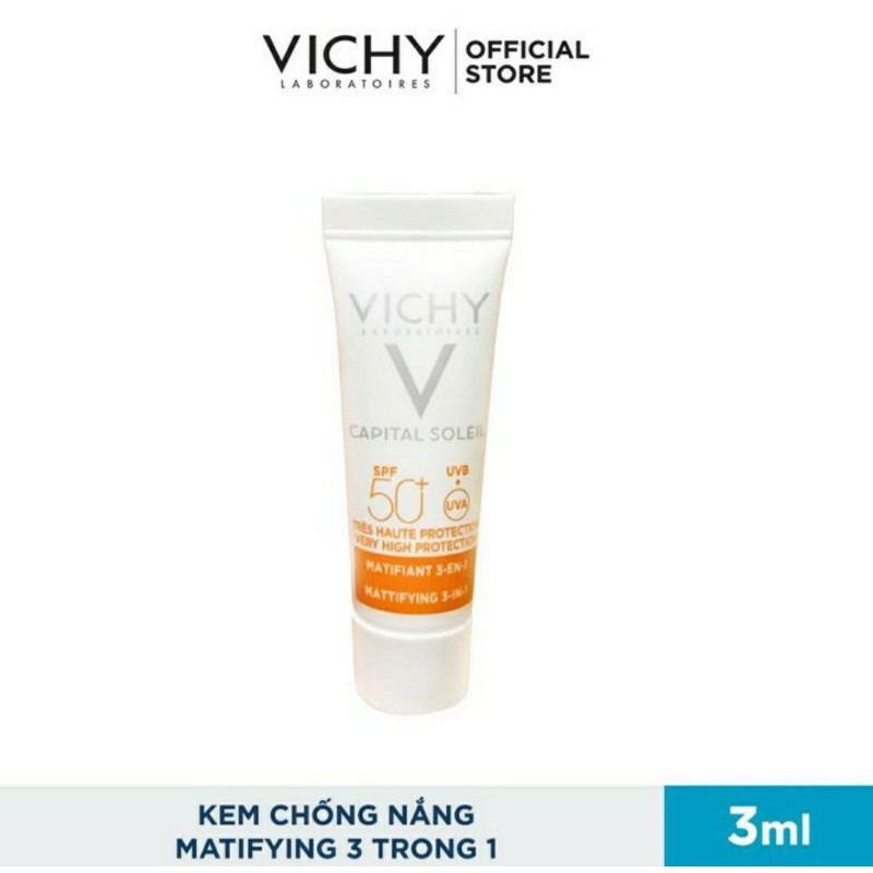 Kem chống nắng bảo vệ và giúp giảm các dấu hiệu lão hóa Ideal Soleil Anti-Age SPF50+ Vichy 3ml