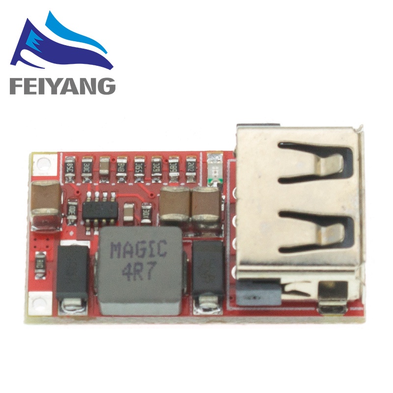 Mô Đun Hạ Áp 6-24V 24V 12V Sang 5V USB DC-DC Hiệu Quả 97.5% Dành Cho Xe Hơi