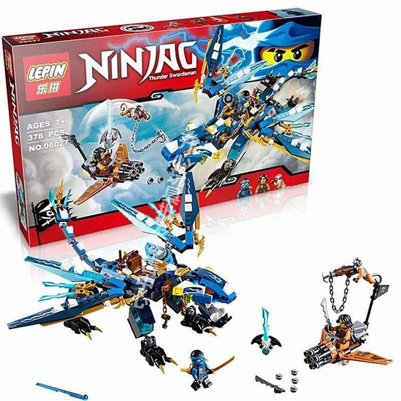 Lắp ráp xếp hình Lego ninjago Lepin 06027 Lele 79230 Bela 10446: Rồng Chiến Hệ Điện Của Jay