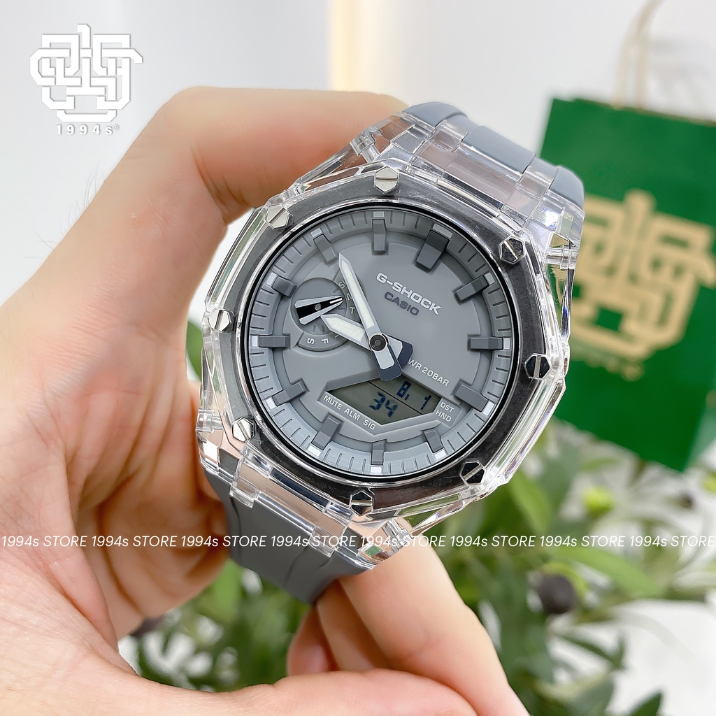 Đồng hồ nam Casio G-Shock GA-2110E-8A custom AP Royal Oak, Jelly x Gray, hàng chính hãng
