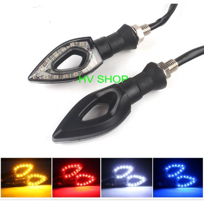 Bộ 2 Đèn Xi Nhan Hv shop Độ Xe Máy tam giác