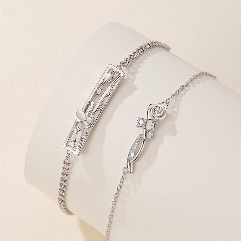 Vòng Tay Cặp Đôi Hoa Hồng Dòng Qixi Thời Trang