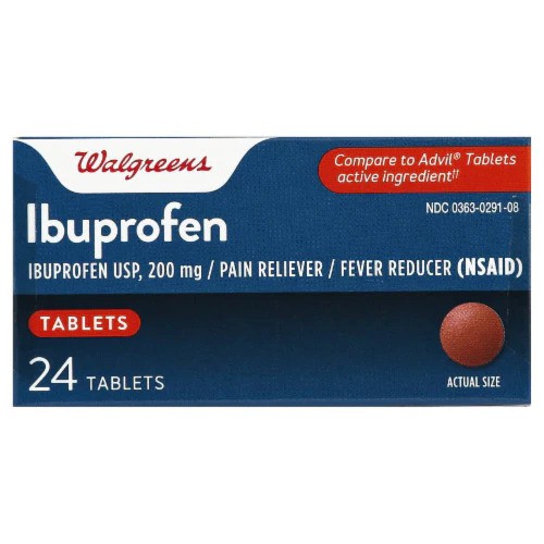 [DATE 9/2022] Walgreens Ibuprofen Pain Reliever/Fever Reducer 200mg 24 VIÊN