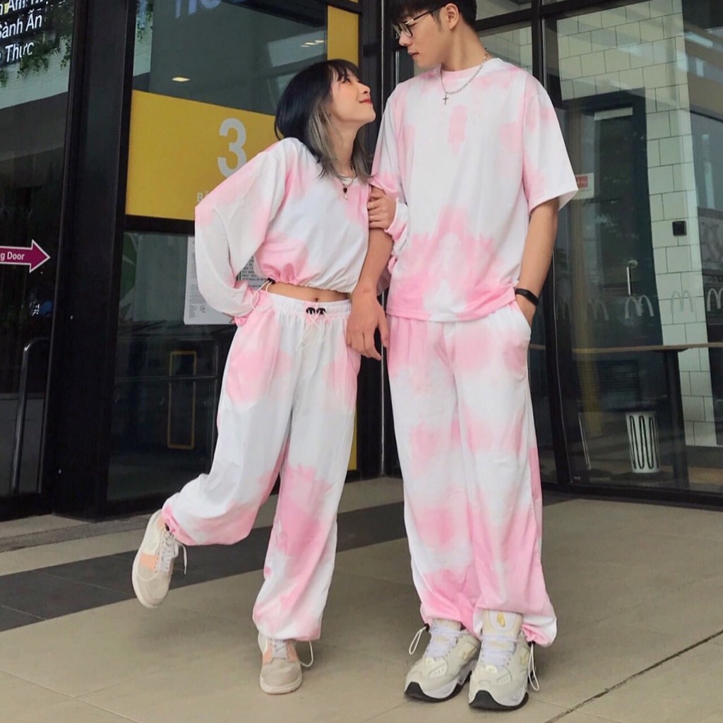 Áo Croptop Loang Màu 3D Ulzzang Rút Dây Tay Dài Dáng Rộng - MM