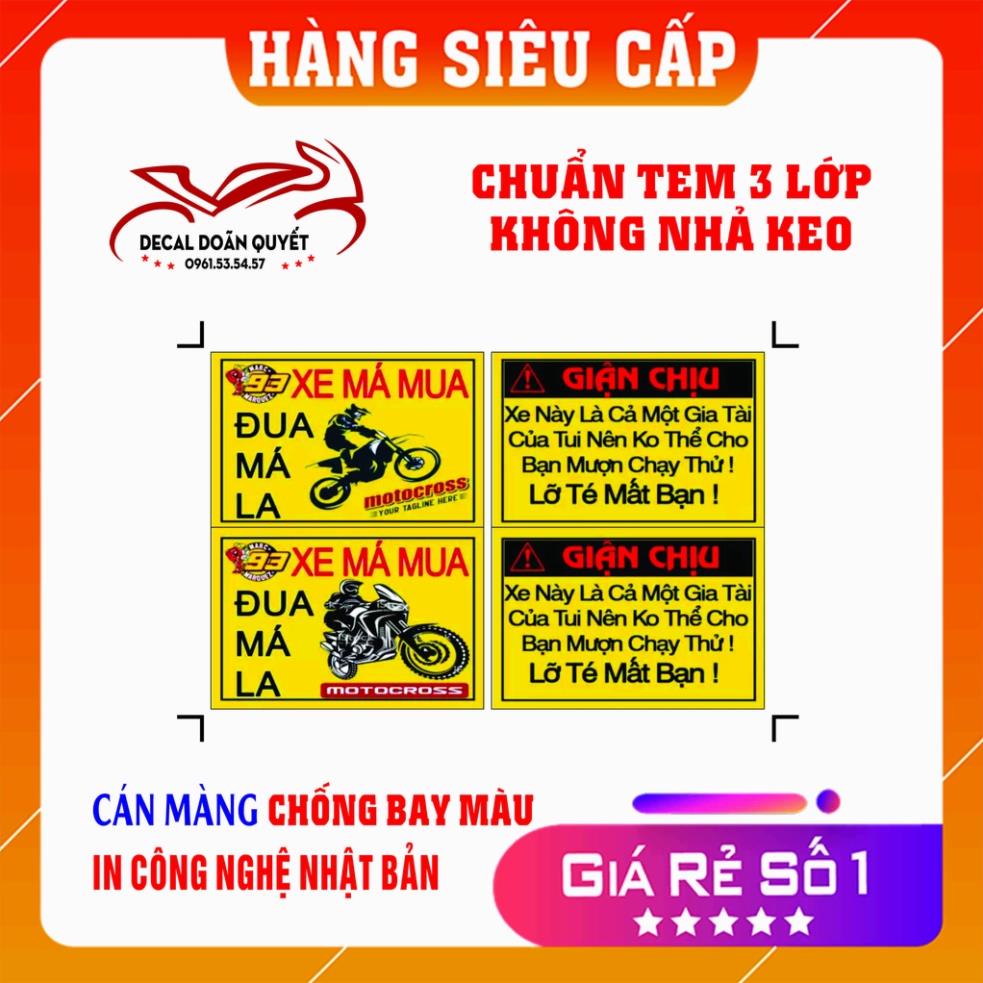 Logo dán xe - Sticker 3 lớp cao cấp - Tem dán xe  cảnh báo chống nước