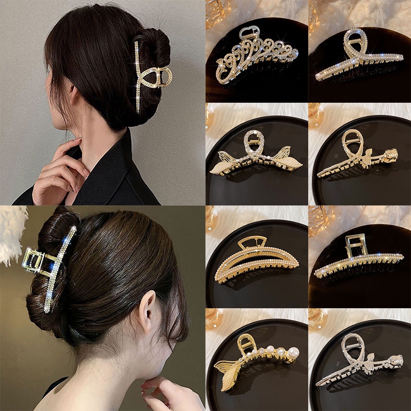 Kẹp TóC HìNh Hoa HồNg / Cá MậP ĐíNh Kim Cương Giả ThờI